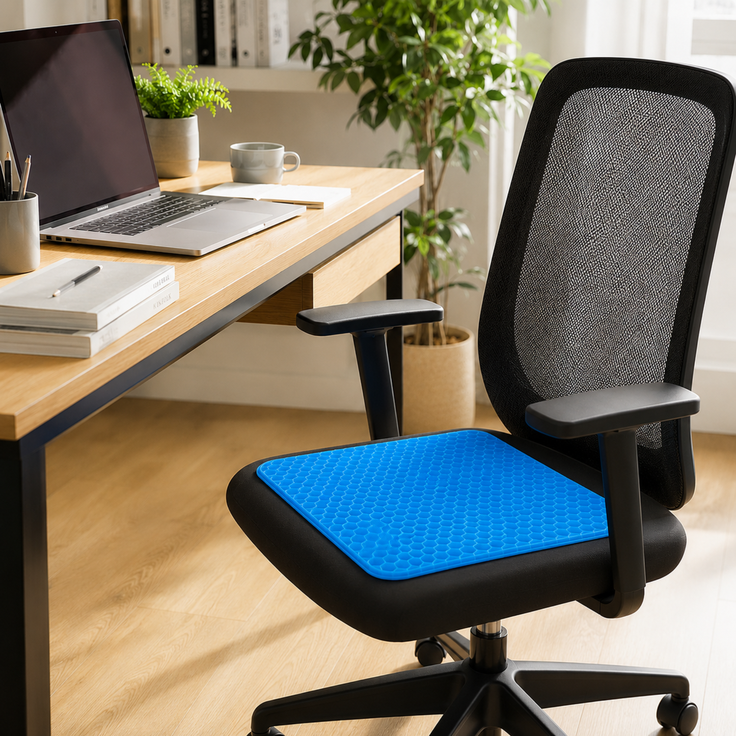 Coussin Gel Nid d'Abeille KEENSE — Confort Bureau & Longue Position Assise