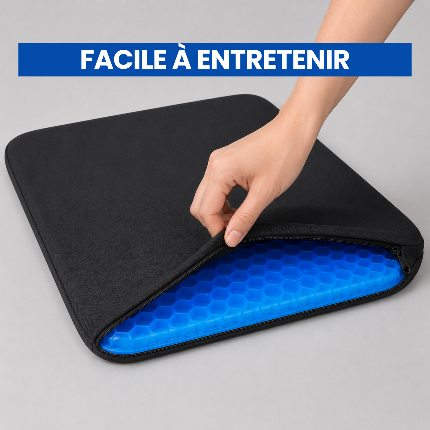Coussin Gel Nid d'Abeille KEENSE — Confort Bureau & Longue Position Assise