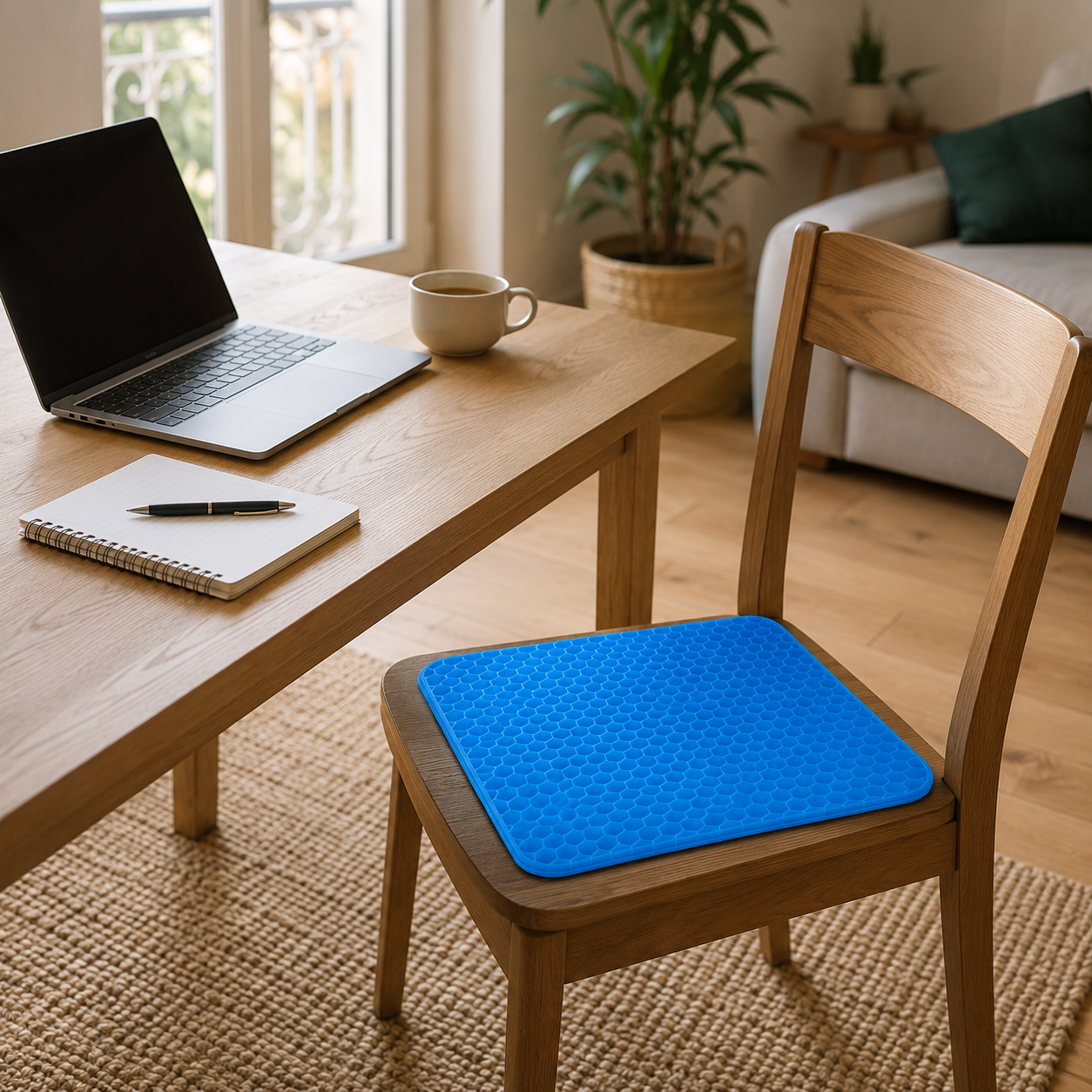 Coussin Gel Nid d'Abeille KEENSE — Confort Bureau & Longue Position Assise