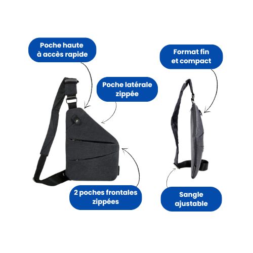 Sac bandoulière sécurisé et discret